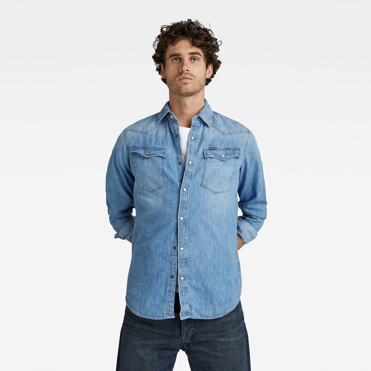 G-STAR Unisex 3301 Slim Shirt 'Med Aged'