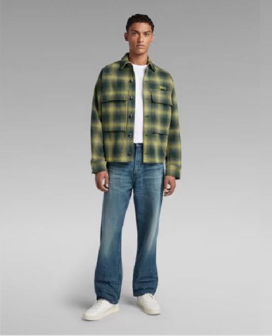 G-STAR Service Overshirt 'Green Check'