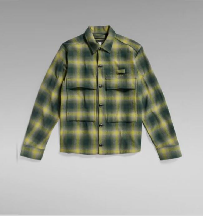 G-STAR Service Overshirt 'Green Check'