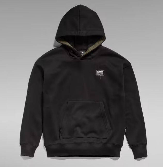G-STAR Unisex Core Oversized Hooded Sweater 'Dark Black'