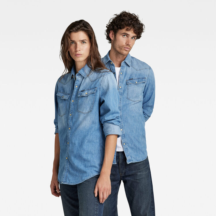 G-STAR Unisex 3301 Slim Shirt 'Med Aged'