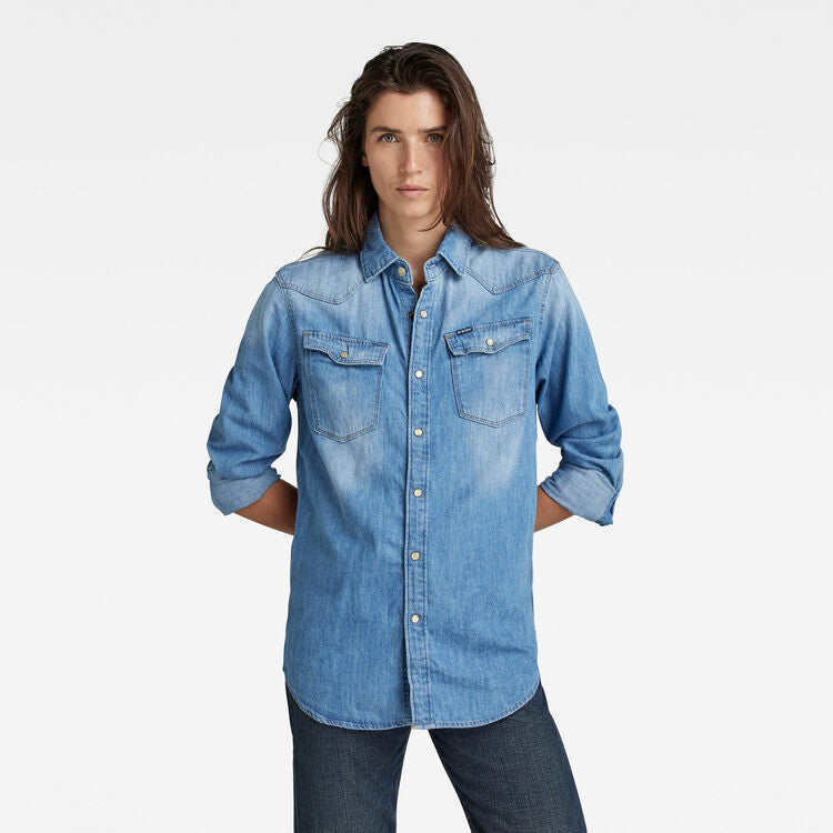 G-STAR Unisex 3301 Slim Shirt 'Med Aged'